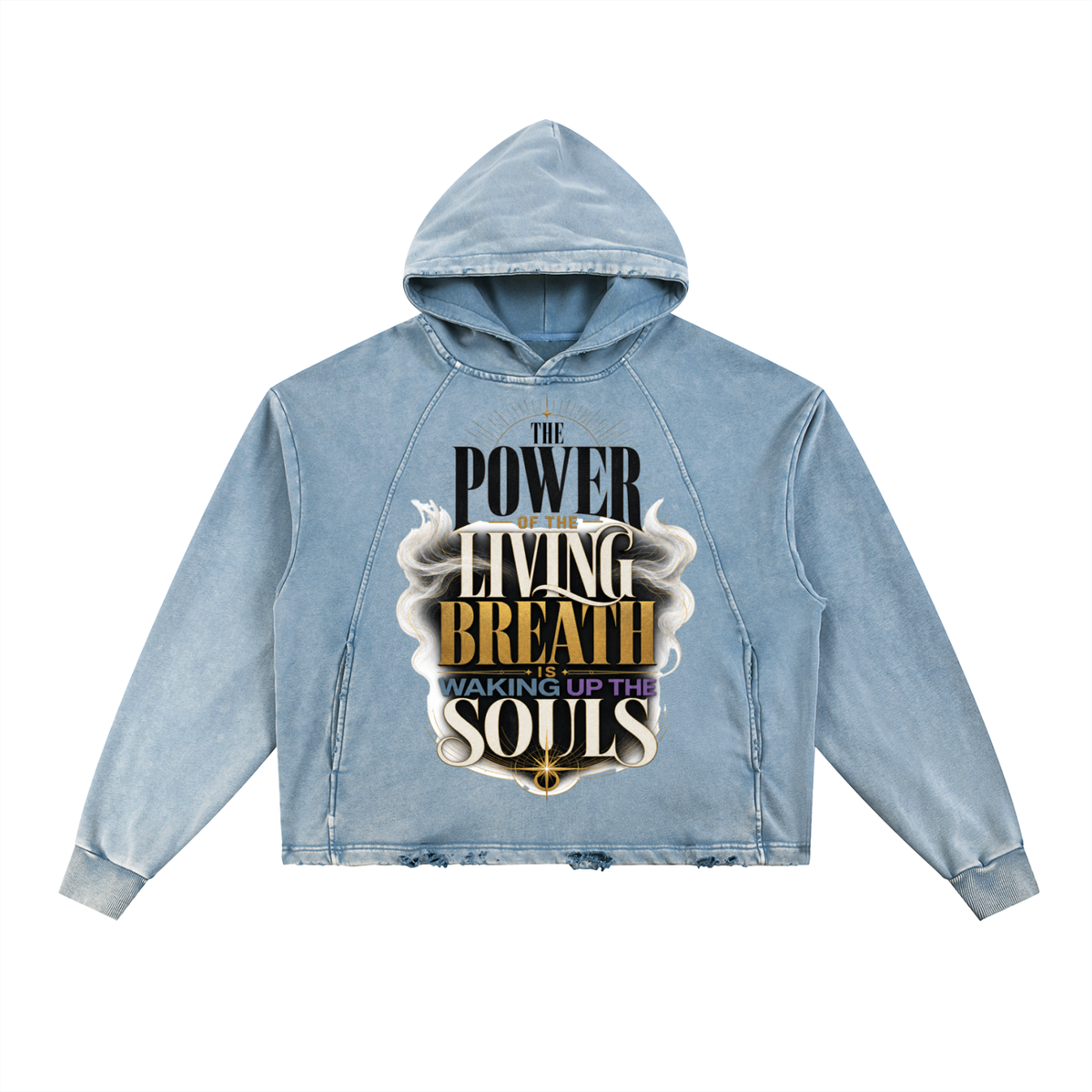 Vintage Washed Frayed-Hem Hoodie