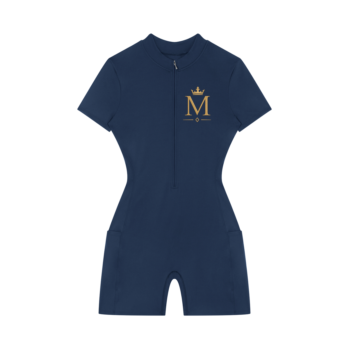 Women's Quarter-Zip Short Sleeve Romper